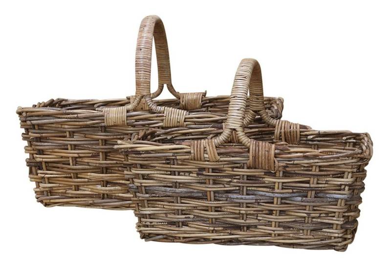 Chic Antique Einkaufskorb 2er Set Korb Rattankorb Deko Korb Einkaufskorb Rattan Chic Antique von Chic Antique