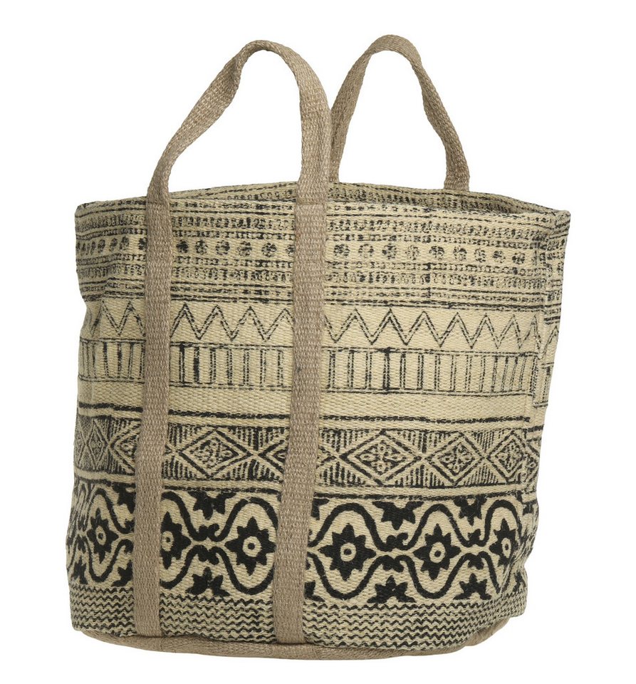 Chic Antique Einkaufskorb Chic Antique - Shopper Einkaufstasche Tasche H40xL58cm Natur Schwarz von Chic Antique
