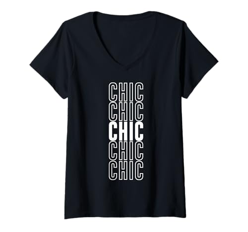 Damen Schick T-Shirt mit V-Ausschnitt von Chic Apparel