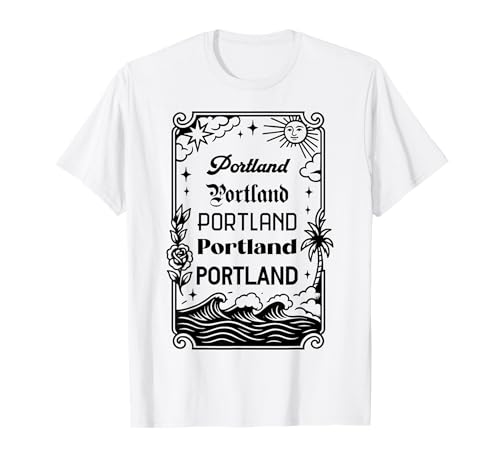 Portland OR Repeating Stilvolle Schriftart Männer Frauen Kinder Geschenk T-Shirt von Chic City Repeating