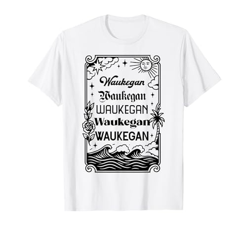 Waukegan IL Repeating Stilvolle Schriftart Männer Frauen Kinder Geschenk T-Shirt von Chic City Repeating