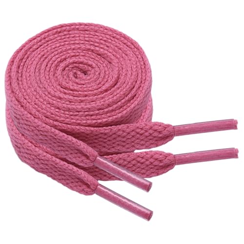 Chic Defend 2 Paar Flach Schnürsenkel 8 mm Breite Ersatz Schuhbänder Flat Sneaker Shoelace für Sportschuhe Turnschuhe Laufschuhe Shoelaces für Herren & Damen 60-180cm, Rosenrot, 90 cm - 2 Paar von Chic Defend
