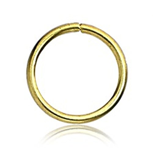 CHICNET Nostril Piercing Messing Nasenstecker Nasenringe Nasen Pins Gold 8mm 10mm 12mm | Nasenschmuck Stabdicke ca. 0,8 mm | Unisex Damen Herren Tribal Design Nasenpiercing Ring Männer Frauen 08 mm von CHICNET