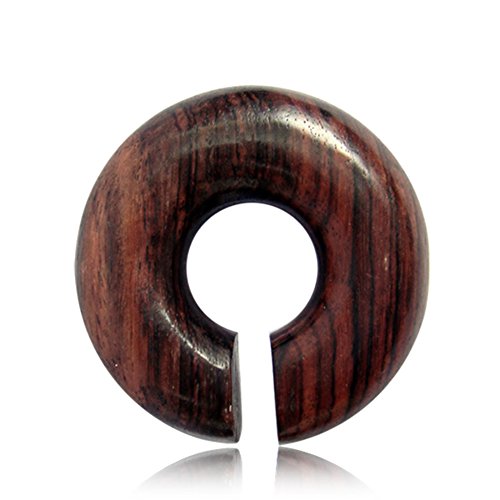 CHICNET Piercing Narraholz Holz Expander Dunkelbraun groß Ohrstecker Ring Bogen Dehner | Tribal Handarbeit Unisex Damen Herren Flesh Lobe Plug Kreis Dehnungsring Tunnel Ohrring Ohrhänger T 10 mm von CHICNET