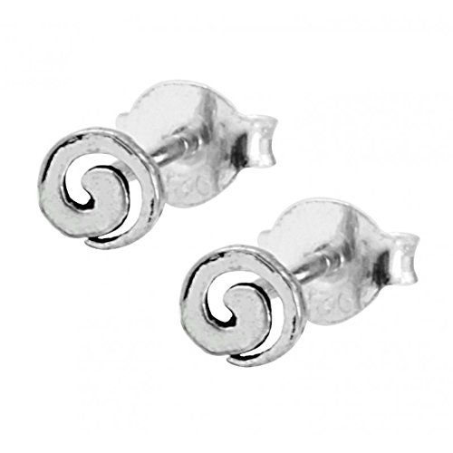 Chic-Net Silberohrstecker Ohrstecker 925er Sterling Silber Unisex Schmuck Ohrringe runde Spirale von CHICNET