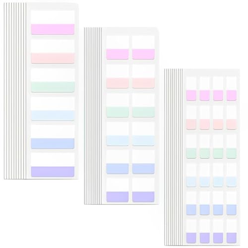 ChicAppeal 420 Stück Kleberegisterkarten Tab Marker, 3 Größen Haftstreifen, Seitenmarker Haftstreifen Index Tabs Page Marker Klebezettel Selbstklebend Tabs für Büro, Dokumente, Bücher, Ordner von ChicAppeal
