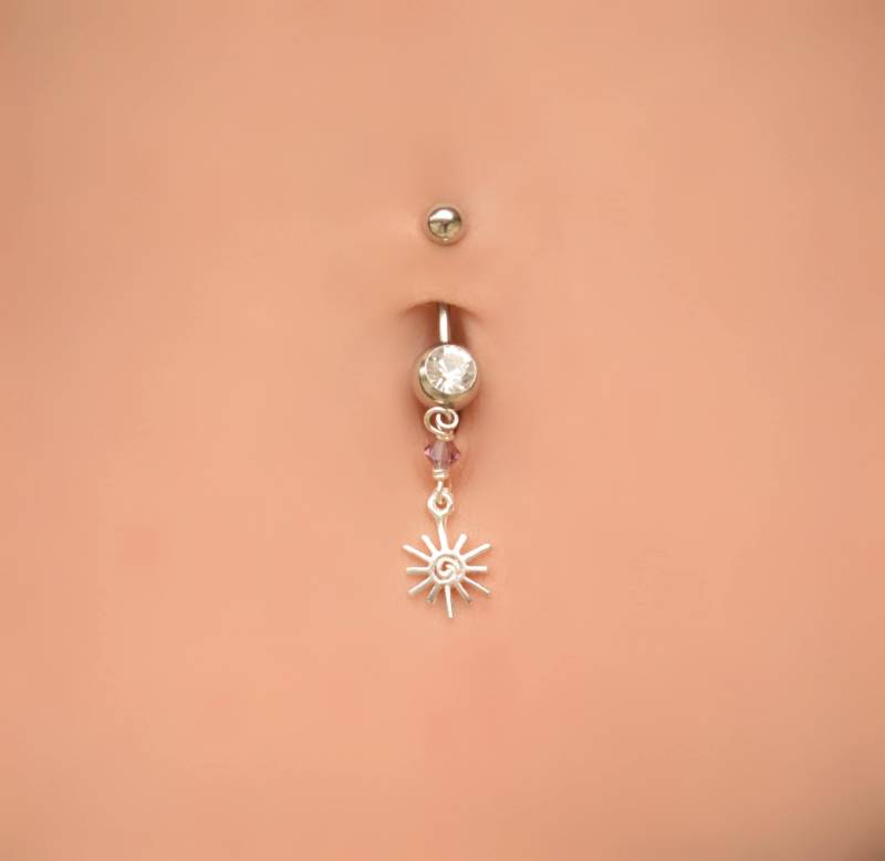 Bauch Ringe Sonne , Bauchnabel Baumeln Ringe, Nabel Ring, Ring Piercing Sonne von ChicEarrings