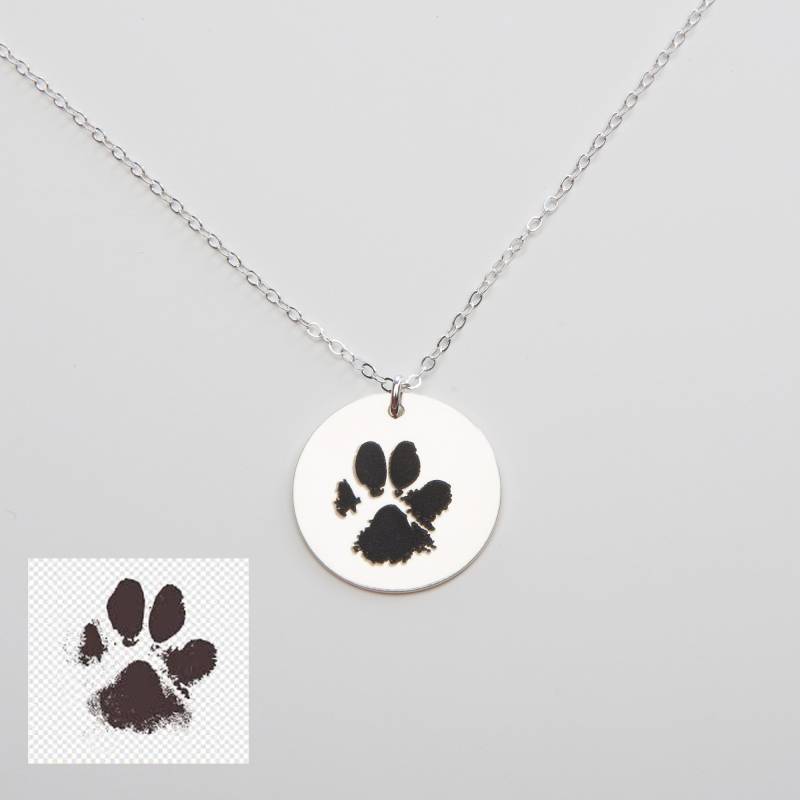 Benutzerdefinierte Hund Katze Pfote Nasenabdruck Halskette-Personalisierte Haustier Schmuck-Gravur-Denkmal Verlust-Haustier Liebhaber-Tier von ChicInGold