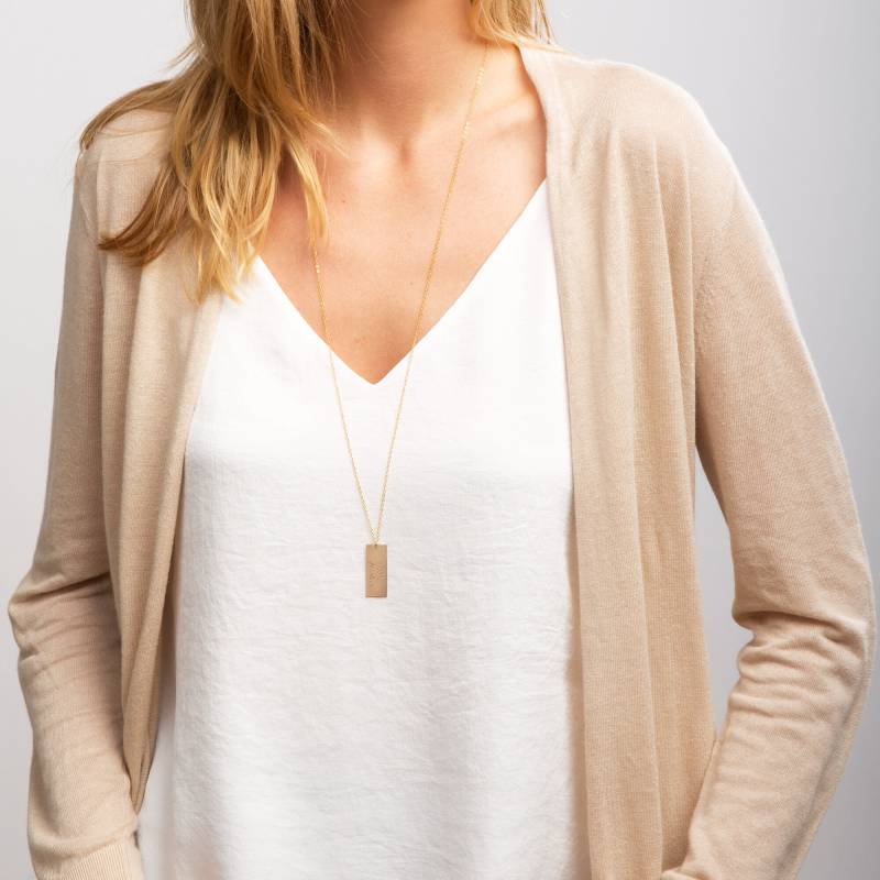 Echte Handschrift Lange Halskette-Personalisierte Signatur Unterschrift Der Kinder-Handschriftliche Zeichnung-Gold-Rose-Silber-C.g.288N_1.25x.5 von ChicInGold