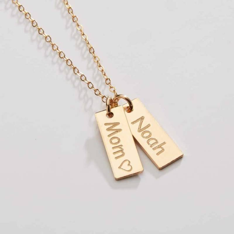 Gold Bar Halskette | Personalisiertes Rechteck Filled, Roségold Filled & Sterling Silber - Kg211N-166 von ChicInGold