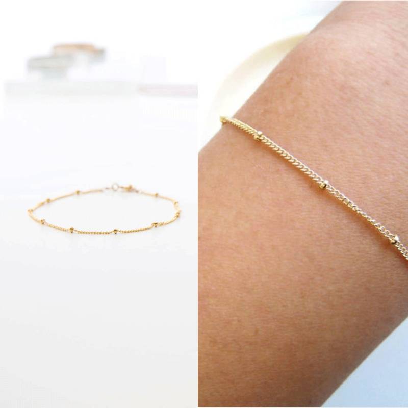 Satelliten Kette Armband-Elegante & Robuste Saturn Schöne Armband-14K Gold Filled, Rosegold Sterling Silber-C.g.226B von ChicInGold
