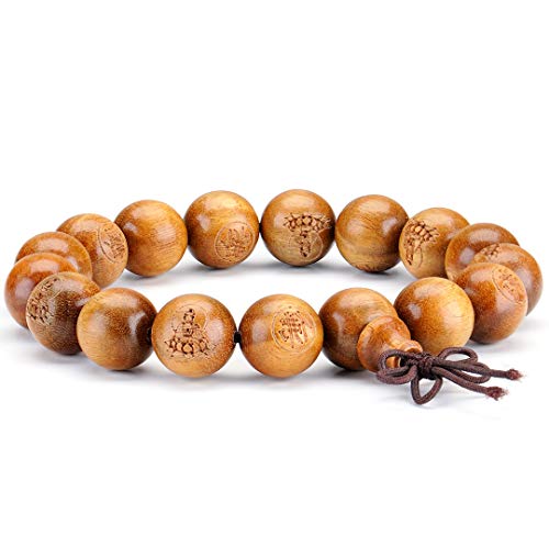 Thajaling Holzperle Armband tibetischen buddhistischen Buddha Gebet Meditation elastische 12mm Perlen Herren Armband von Thajaling