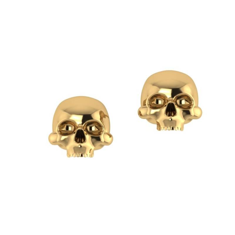 14K Gold Totenkopf Ohrringe Ohrstecker Goth Kleine von ChicJoaillerie