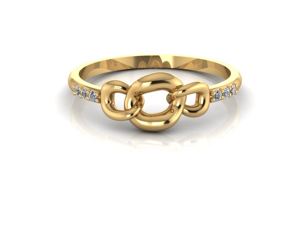 14K Gold Unendlichkeitsring Mit Diamanten, Liebessymbolband, Versprechensring, Geburtstagsgeschenk Für Sie von ChicJoaillerie