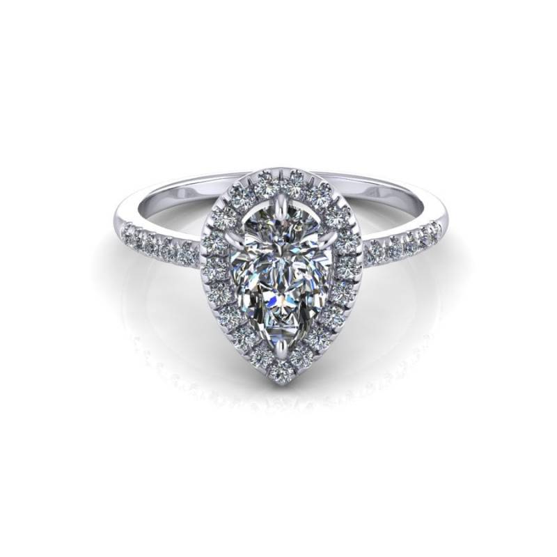 Birne Moissanite Diamant Verlobungsring 14K White Gold Für Immer Ein Zertifizierten Brautschmuck von ChicJoaillerie