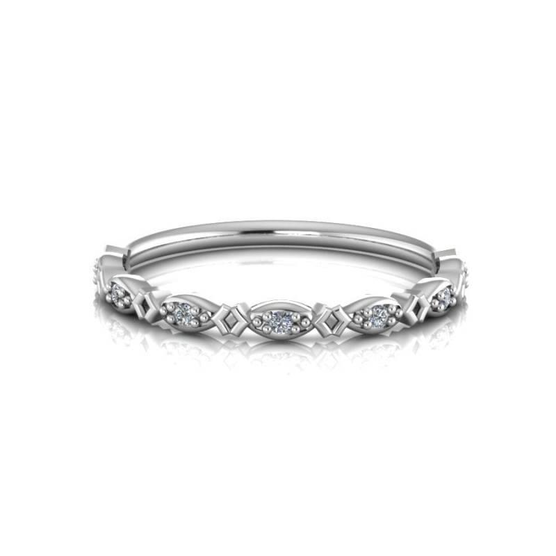 Diamant Ehering, Zierliche Weißgold Band, Kleine Gold Band Für Frauen Diamant Ehering, Zierliche Weißgold Band, Kleine Gold Band Für Frauen von ChicJoaillerie