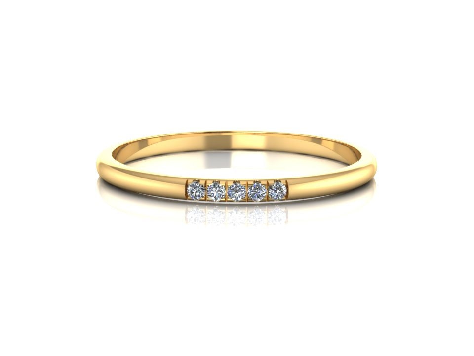 Massives 14K Gold Diamant Band Winziges Ehering Zierlicher Stapelring von ChicJoaillerie