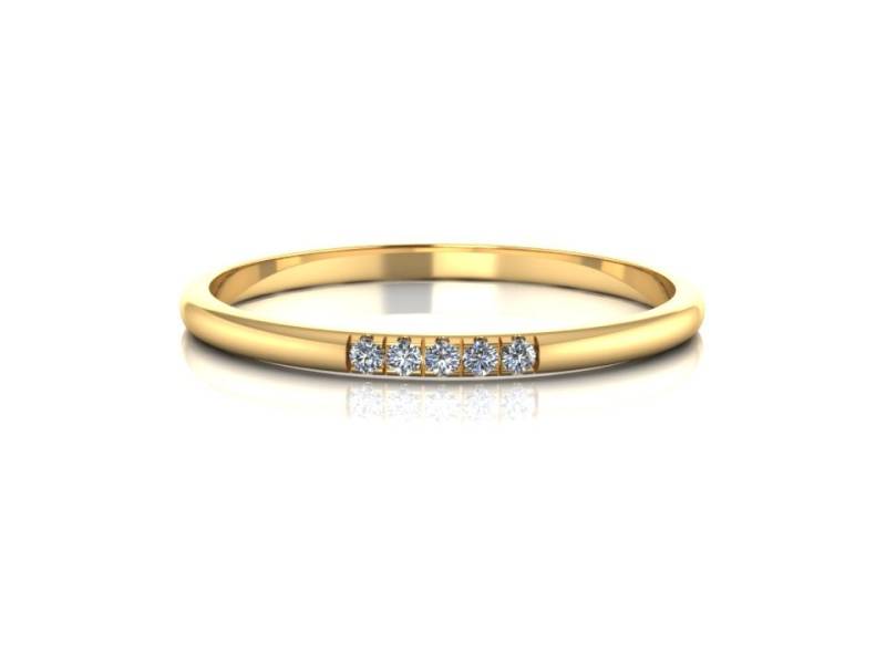 Massives 14K Gold Diamant Band Winziges Ehering Zierlicher Stapelring von ChicJoaillerie