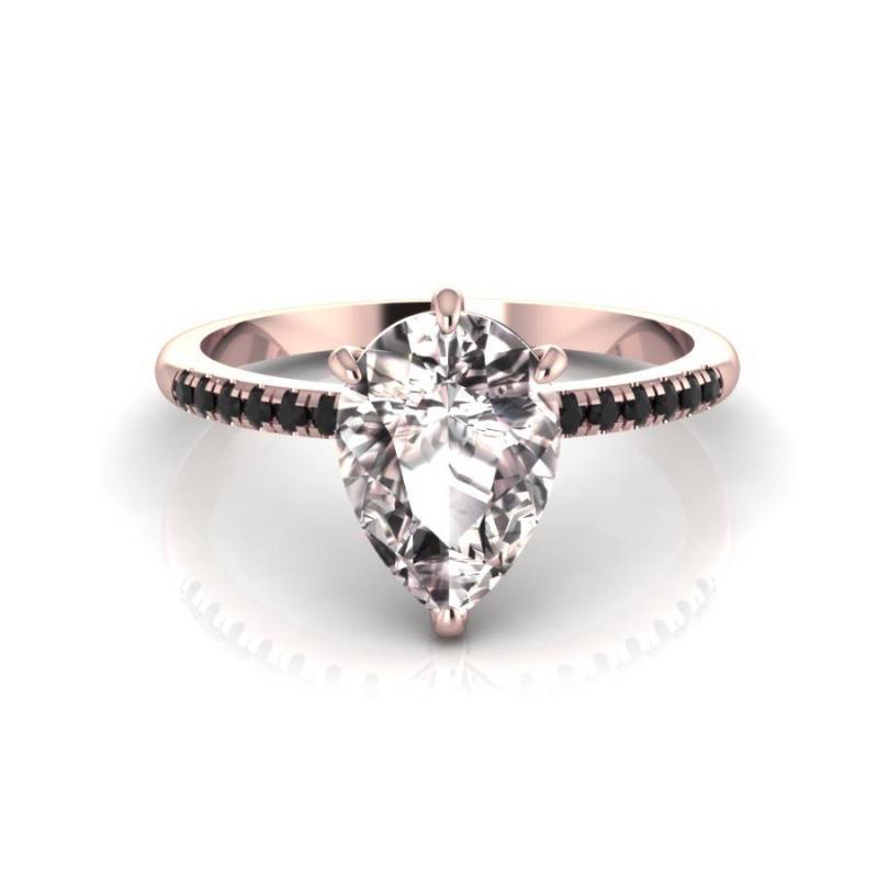 Pink Gold Verlobungsring Birne Morganit 14K Ehering von ChicJoaillerie