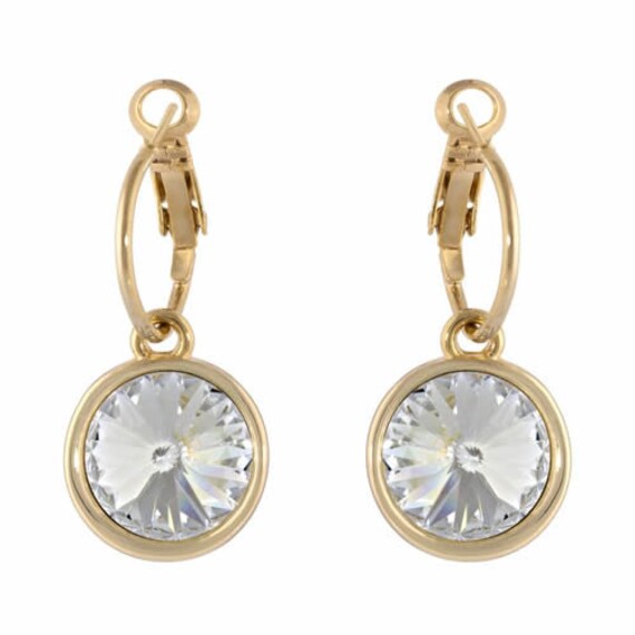 Braut Bella Hoop Frauen Ohrringe Vergoldet Klar Kristall Mit Swarovski® Kristallen Gemacht von ChicJoyas