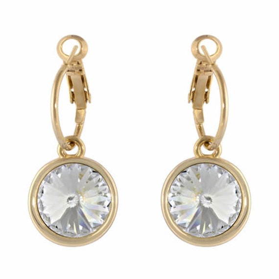 Braut Bella Hoop Frauen Ohrringe Vergoldet Klar Kristall Mit Swarovski® Kristallen Gemacht von ChicJoyas