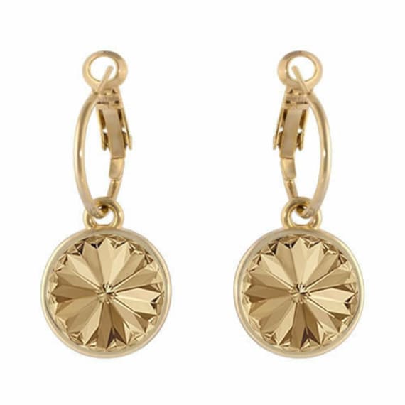 Braut Bella Hoop Frauen Ohrringe Vergoldet Kristall Golden Shadow Crystal Made Mit Swarovski® Kristalle von ChicJoyas