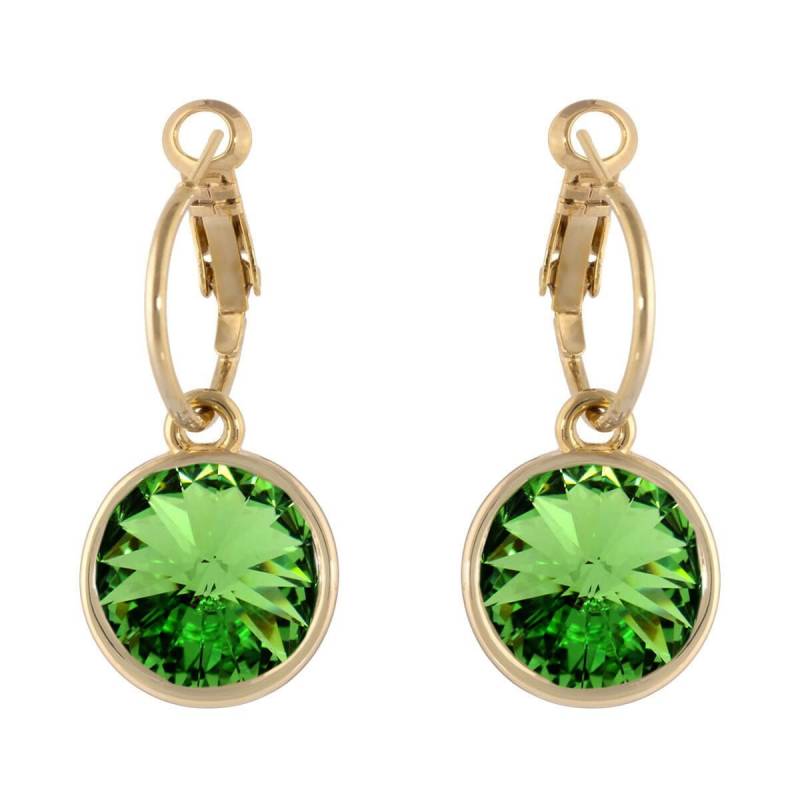 Braut Bella Hoop Frauen Ohrringe Vergoldet Peridot Kristall Mit Swarovski® Kristallen von ChicJoyas