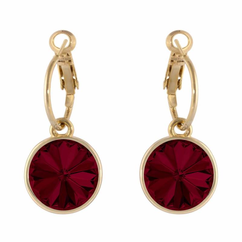 Braut Bella Hoop Frauen Ohrringe Vergoldet Rubin Kristall Mit Swarovski® Kristalle von ChicJoyas