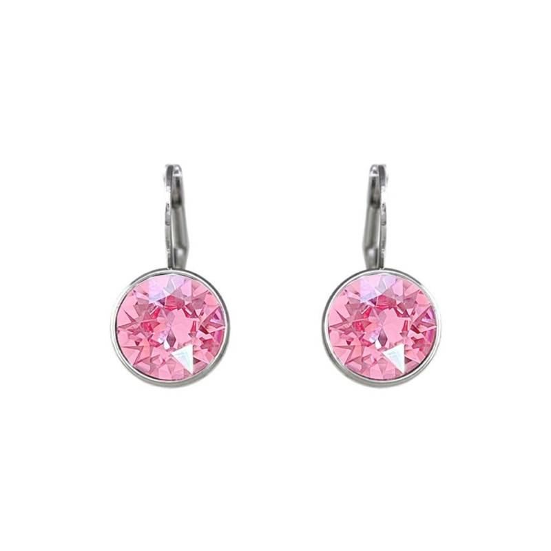 Brautjungfern, Brautjungfern Geschenke Rund Bella Mini Crystal Light Rose Ohrringe Mit Swarovski Kristallen von ChicJoyas