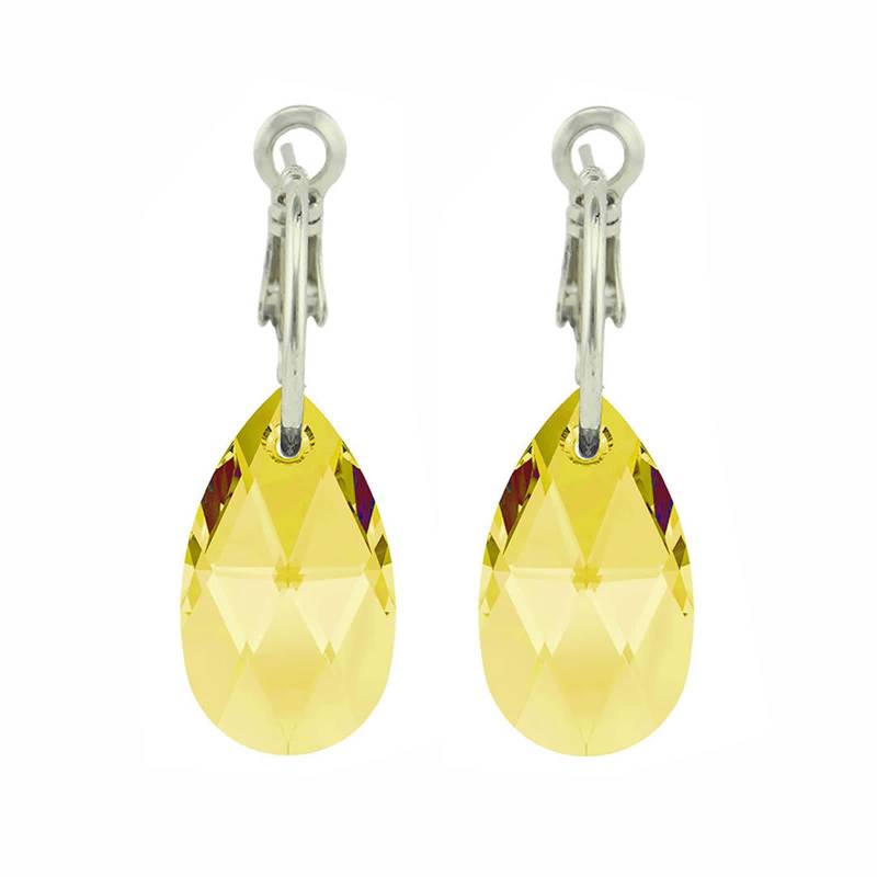 Reine Kristall Licht Topas Tropfen Ohrringe Mit Echten Swarovski Kristalle Auf Einem Reifen von ChicJoyas