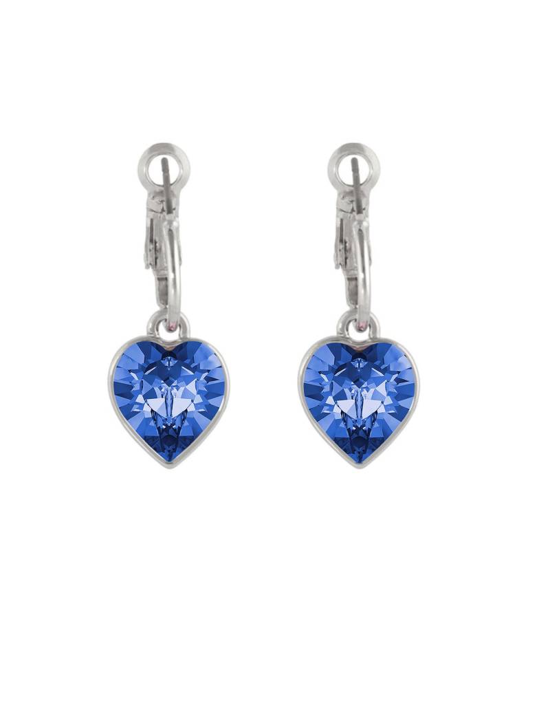 Seien Sie Meine Valentine Bermuda Blau Herz Ohrringe Mit Swarovski® Kristalle von ChicJoyas