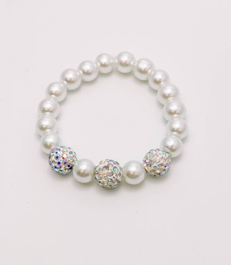 Perlen Strass Armband, Blumen Mädchen Jr. Brautjungfern Perlenarmband, Hochzeit von ChicMamaCreations