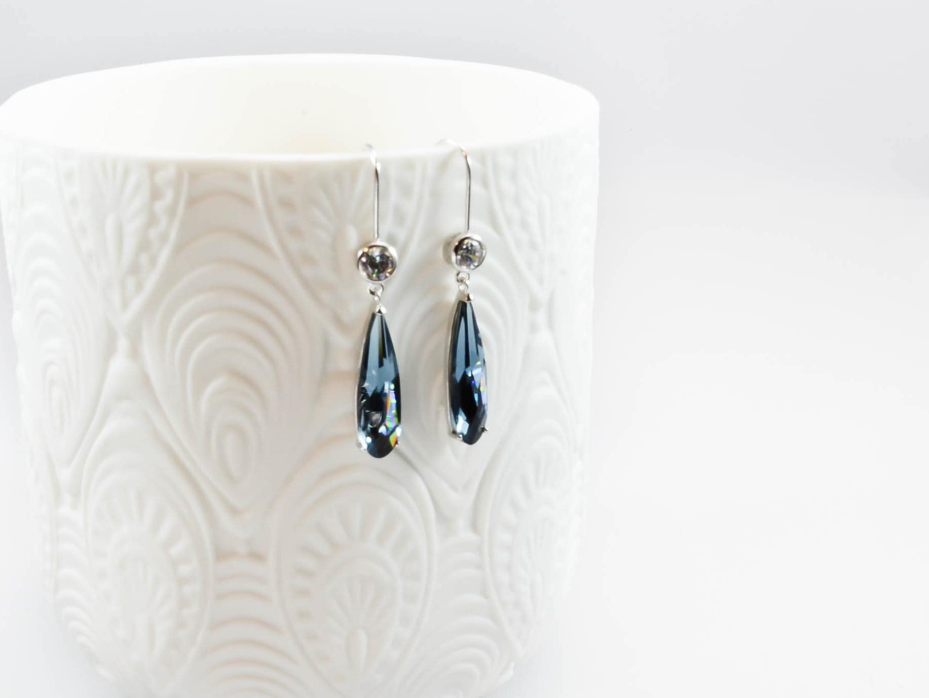 Zarte Elegante Wassertropfen Kristall Silber Ohrringe/Zarte Hochzeit Brautjungferngeschenk Geschenk Sommer Schmuck Zarte Elegante Wassertropfen Kristall Silber Ohrringe/Zarte Hochzeit Brautjungferngeschenk Geschenk Sommer Schmuck von ChicManic