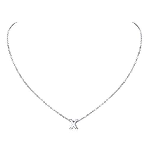 ChicSilver 18k vergoldet Buchstabe X Kette Damen buchstabenkette Letter Chain mit Schmuckbox für Damen an jeden Alter von ChicSilver