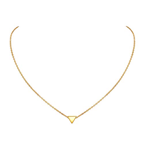 ChicSilver Goldkette mit Kleiner Triangel Anhänger, Filgrane Halskette für Damen Mädchen, Charm Minimalisitischer Schmuck für Freundin Ehefrau von ChicSilver