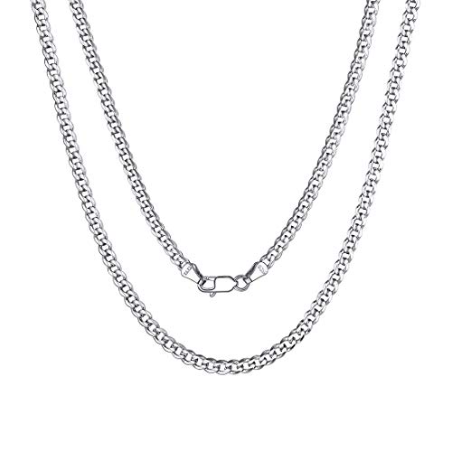 ChicSilver 3mm silberkette 61cm lang Kubanische Halskette ohne Anhänger Fashion Kette für Kinder und Jugendlichen von ChicSilver