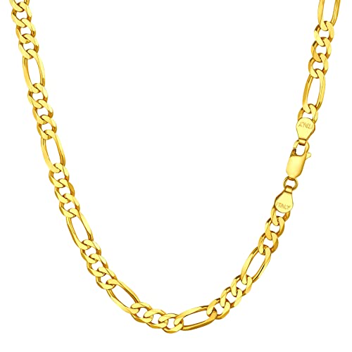 ChicSilver 55cm lang 3mm breit Figaro Halskette Elegante Halskette in Gold für Hip pop Rapper von ChicSilver