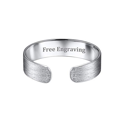 ChicSilver 5mm gebürteste Band Ring verstellbare Offene Ring aus 925 Sterlingsilber Schmuck mit Schmuckbeutel Perfekte Geschenke an Vatertag von ChicSilver