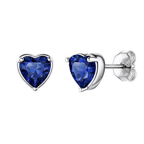 ChicSilver 925 Charm September Birthstone Ohrstecker Simulierter Saphir Blau Stein Schmuck Für Mädchen Mama von ChicSilver