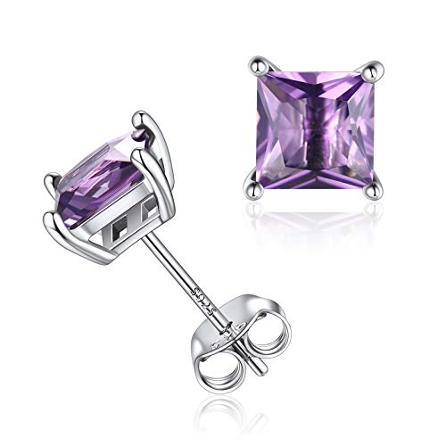 ChicSilver 925 Silber Birthstone Ohrstecker Juni Empfindliche Quadrat Ohren Ohrstecker Geburtstag Muttertagsgeschenk Zarten Schmuck für Frauen von ChicSilver