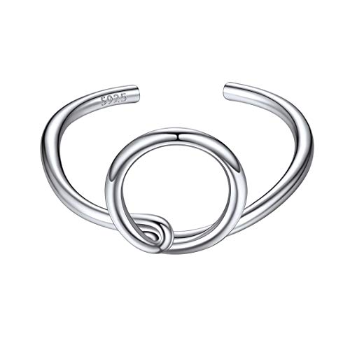 ChicSilver 925 Silber Damen verstellbare Ring Initial Alphabet Offener verstellbare Ring für Paar Pärchen von ChicSilver