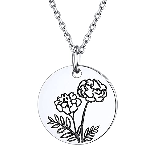 ChicSilver 925 Silber Freundschafts Kette Damen Mädchen Geburtsblume Anhänger Chrysanthemen Halskette mit Schmuckbeutel und Geschenkbox von ChicSilver