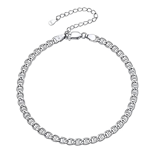 ChicSilver 925 Silber Fußkettchen für Damen Mädchen Sommer Strand Fußkette 22cm für Geburtstag Valentinstag Hochzeit von ChicSilver