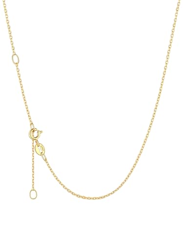 ChicSilver 925 Silber Halskette für Damen Frauen, Massiv Halskette 1.1mm Sterling Silber Rolokette, 55cm Goldene Kette ohne Anhänger mit Geschenkbox für Valentinstag Geburtstag von ChicSilver