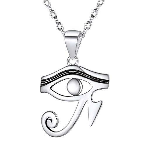 ChicSilver 925 Silber Horusauge Kette Silber Anhänger Horusauge Armulett Ägyptischer Auge von Horus Kette für Weihnachten Geburtstag von ChicSilver