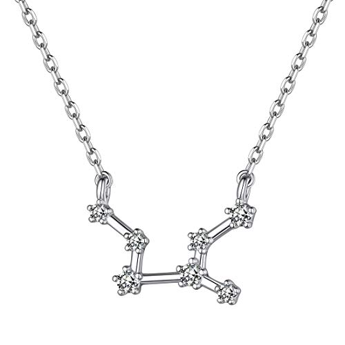 ChicSilver 925 Silber Jungfrau Anhänger Sternzeichen Halskette mit Zirkonia für Damen mädchen von ChicSilver