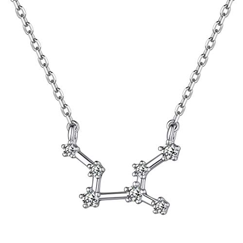 ChicSilver 925 silber Jungfrau Anhänger Sternzeichen halskette mit Zirkonia für damen mädchen von ChicSilver