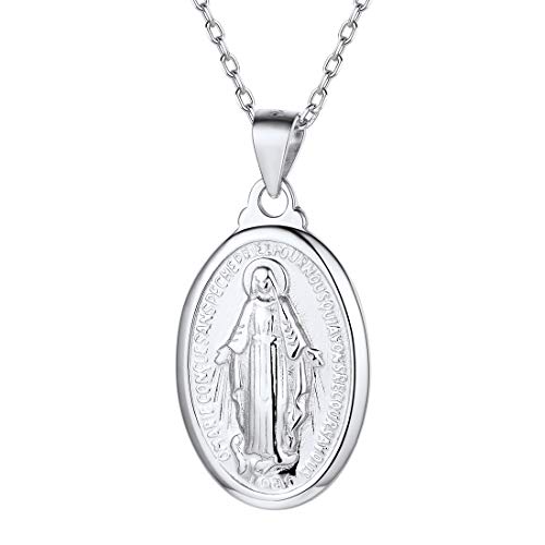 ChicSilver 925 Silber Maria Kette Damen Kette mit Maria Anhänger mit Geschenkebox für damen und mädchen von ChicSilver