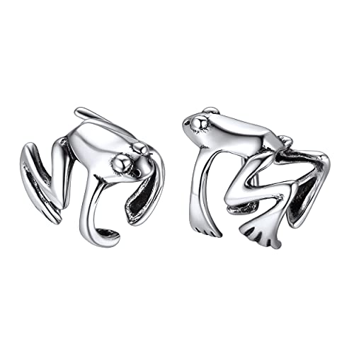 ChicSilver Silber Frosch Ohrclip Kleiner Frosch Ohrstecker Nicht Piercing Ohrklemme Knorpel Ohrstecker für Damen Mädchen von ChicSilver