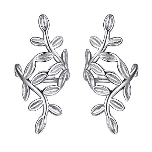 ChicSilver 925 Silber Ohr Manschette， Ein paar Blatt Ohrclip， Damen Ohrclip， Nicht Piercing Frauen Blatt Ohrklemme Paar Knorpel Ohrstecker von ChicSilver